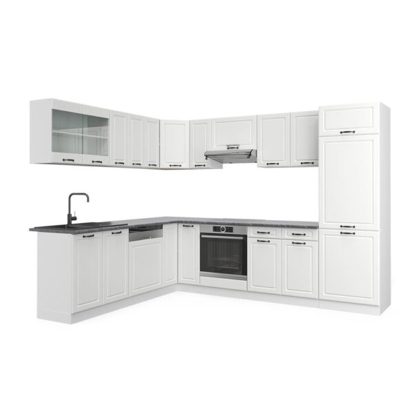 Cocina esquinera Vicco R-Line, blanco campestre/blanco, 227 x 287 cm sin PT - Imagen 4