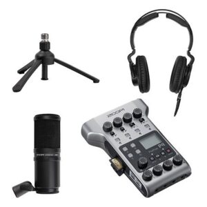 Zoom - PodTrak P4 + ZDM1 Juego de micrófonos para podcast