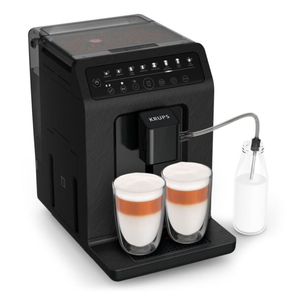 Cafetera automática para capuchino y espresso Krups Evidence Eco-Design EA897B10 de 1450 W, color negro